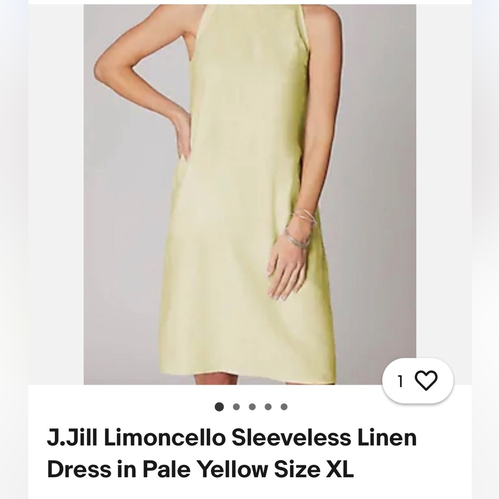 J.Jill Limoncello Sleeveless Linen Dress in Pale Yellow Size XL new